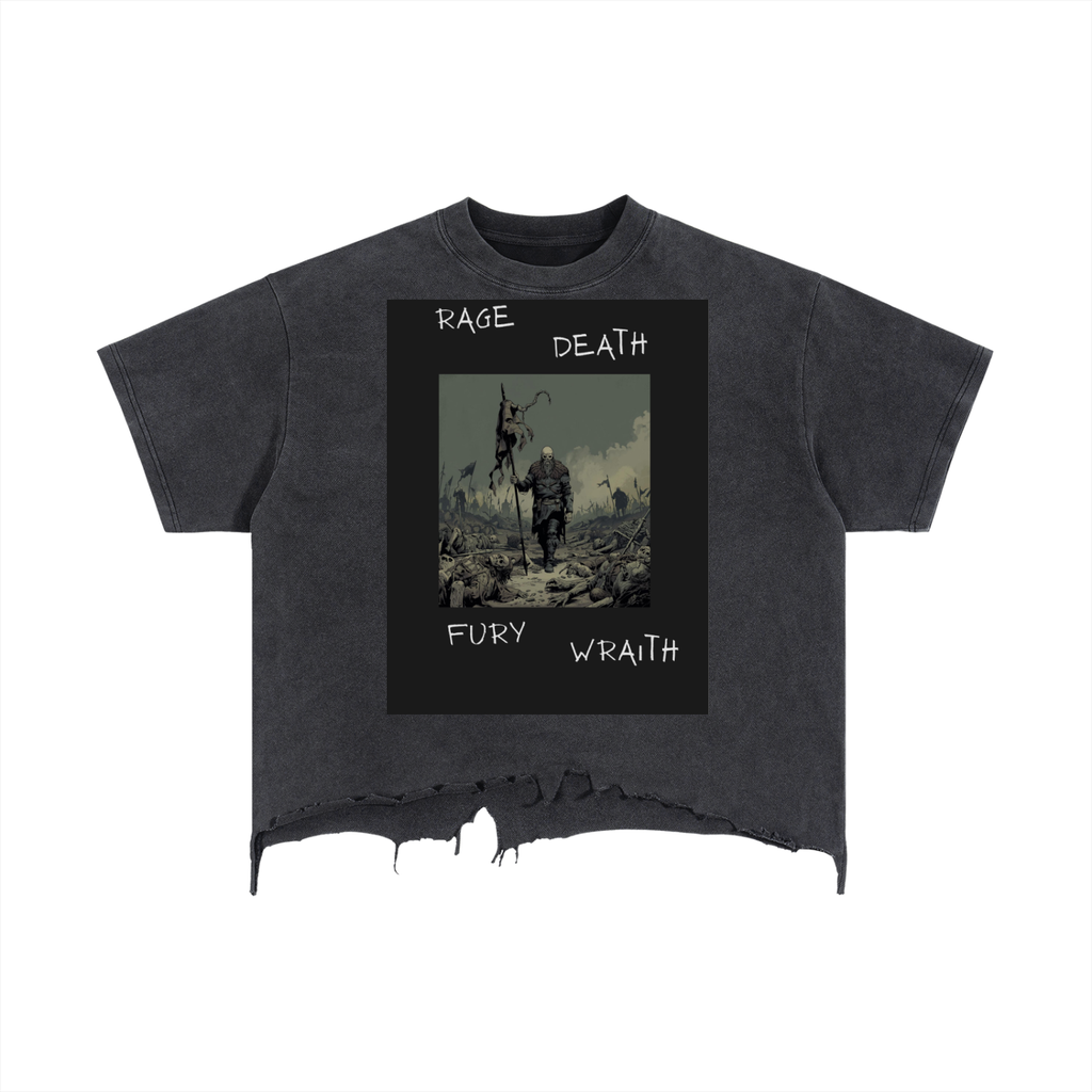 Vintage Wash Boxy Distressed Hem T-Shirt