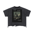 Vintage Wash Boxy Distressed Hem T-Shirt