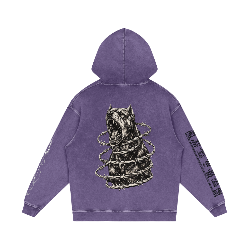 Snow Washed Loose Cotton Hoodie