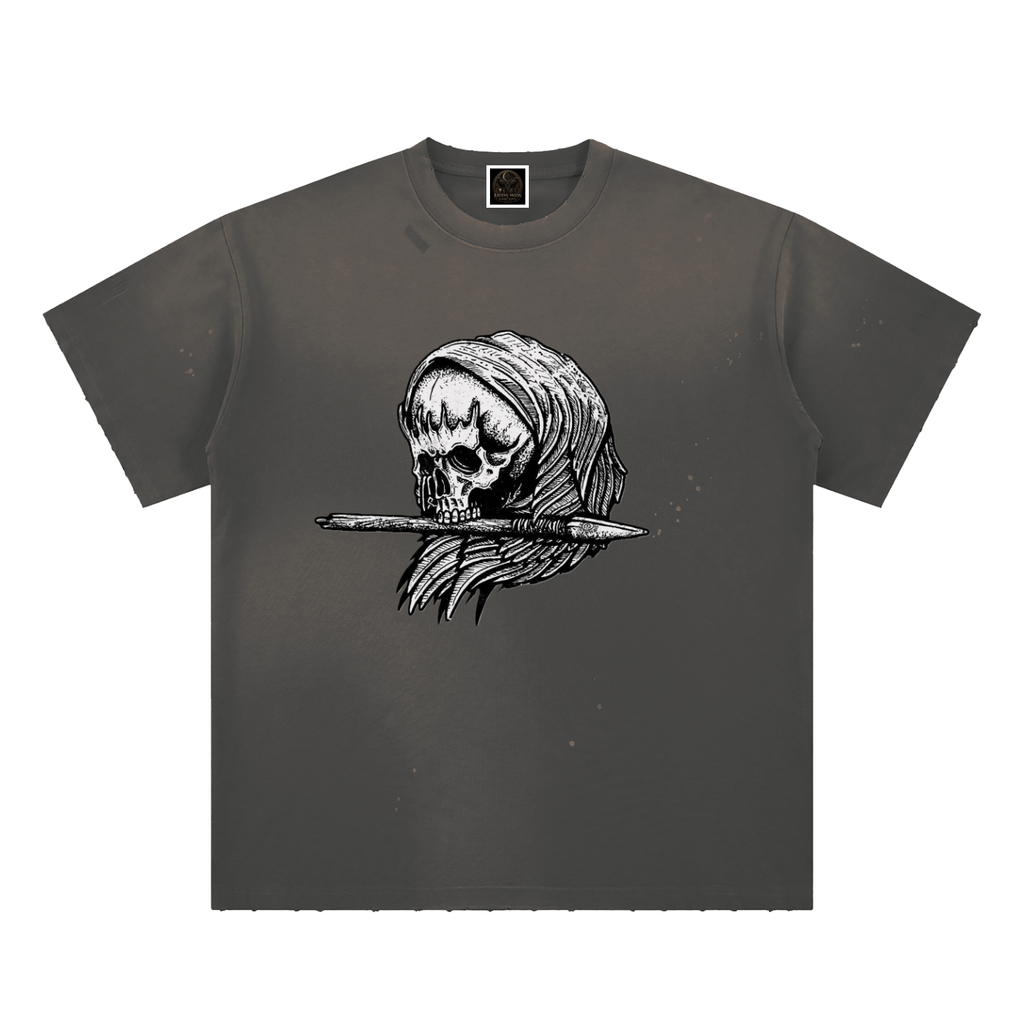 Hand-Frayed Sunfade Paint Splatter T-Shirt