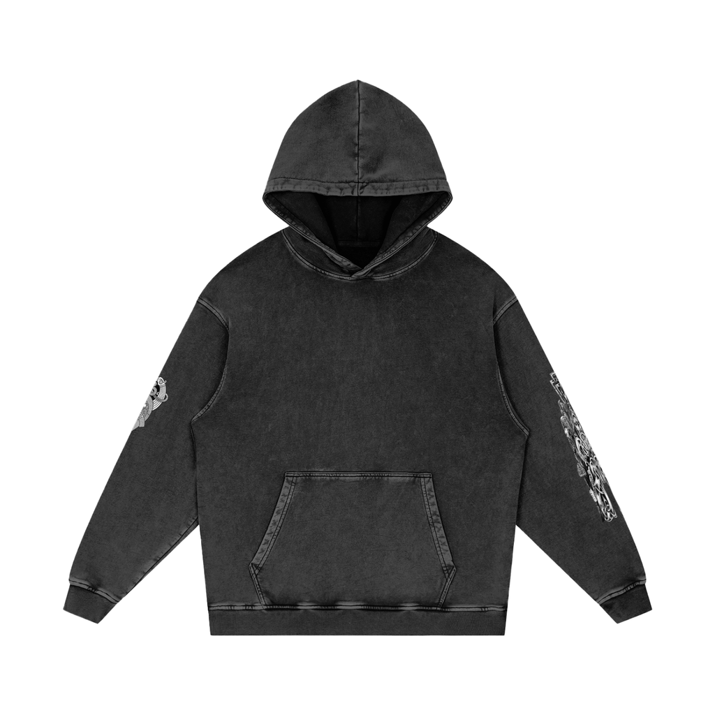 Snow Washed Loose Cotton Hoodie