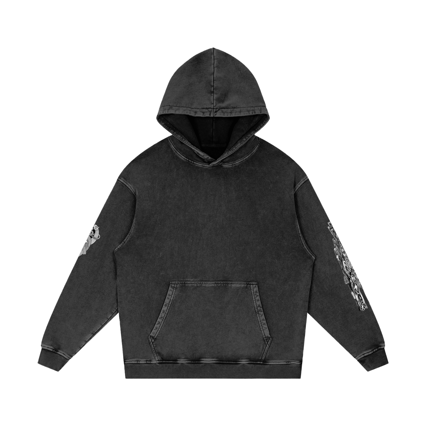 Snow Washed Loose Cotton Hoodie