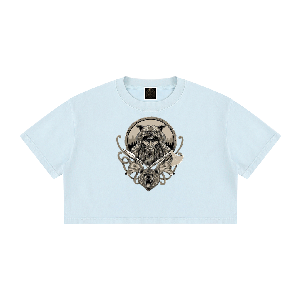 Women's Mineral Wash Cotton Crop T-Shirt