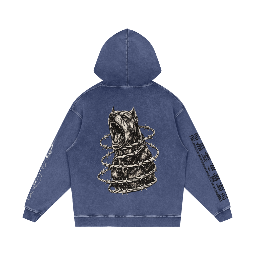 Snow Washed Loose Cotton Hoodie