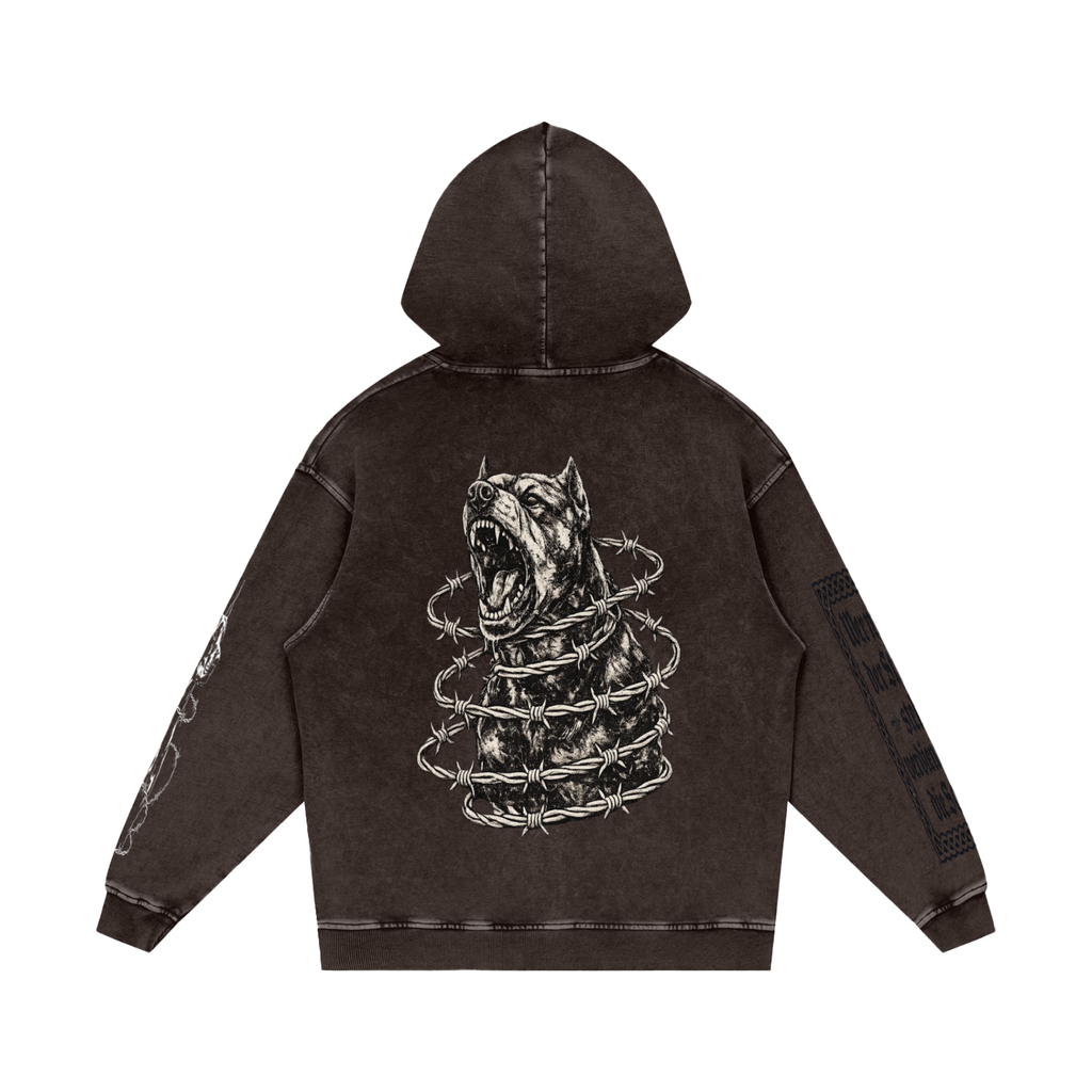 Snow Washed Loose Cotton Hoodie