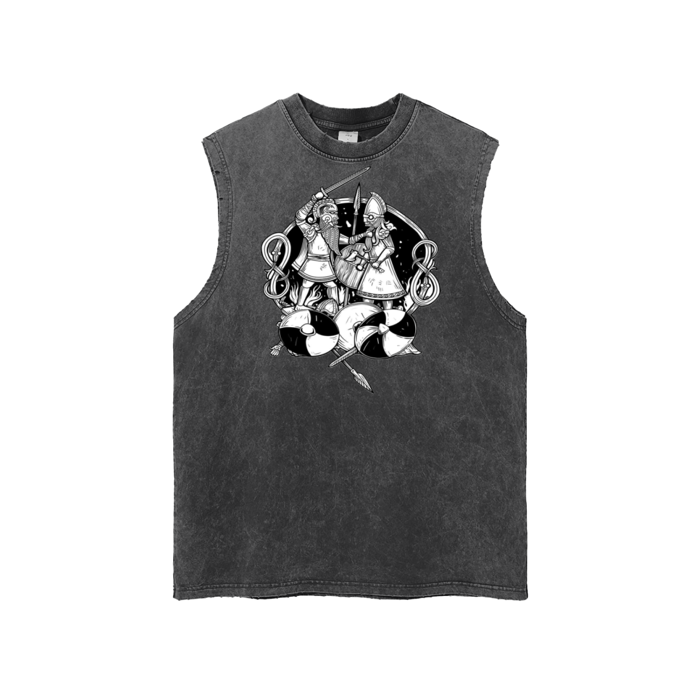 Snow Washed Frayed Hem Tank Top