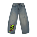 Men's Distressed Barrel Leg Jeans