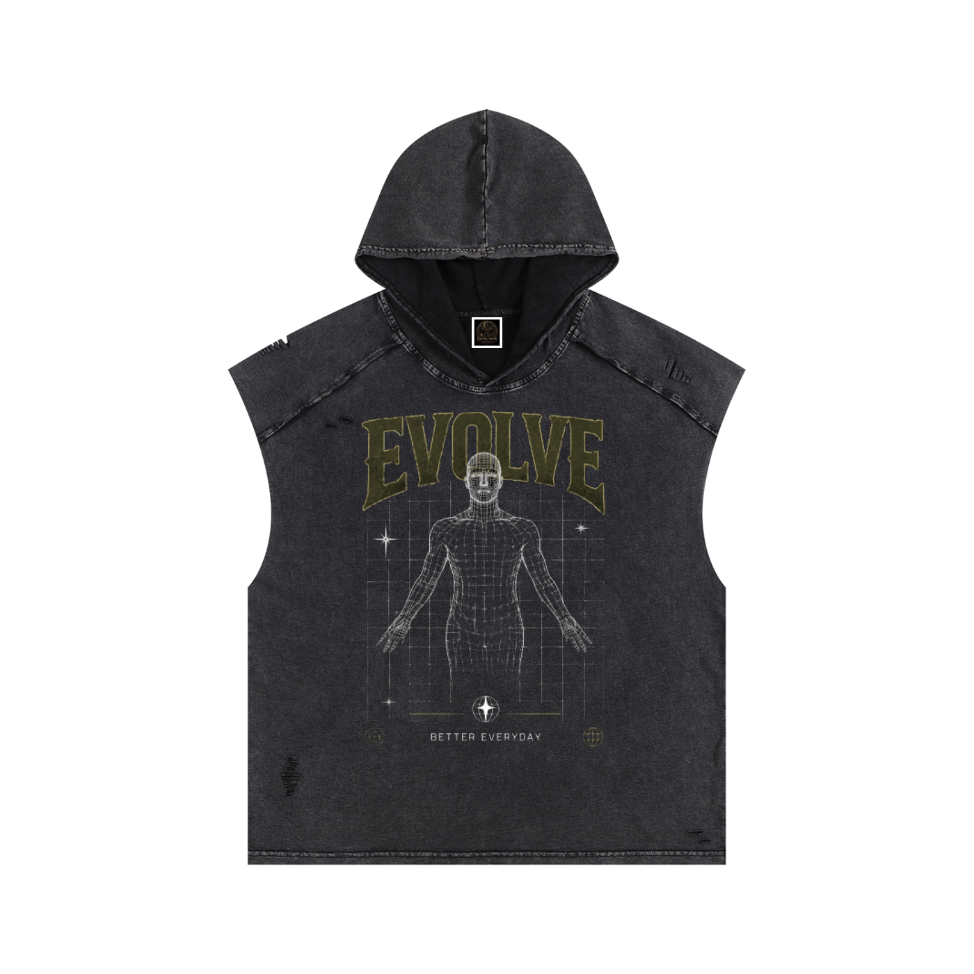 Snow Washed Boxy Hooded Tank Top
