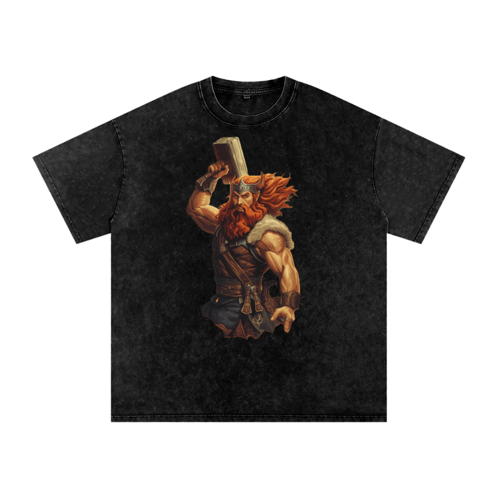 Snow Washed Oversized Cotton T-Shirt