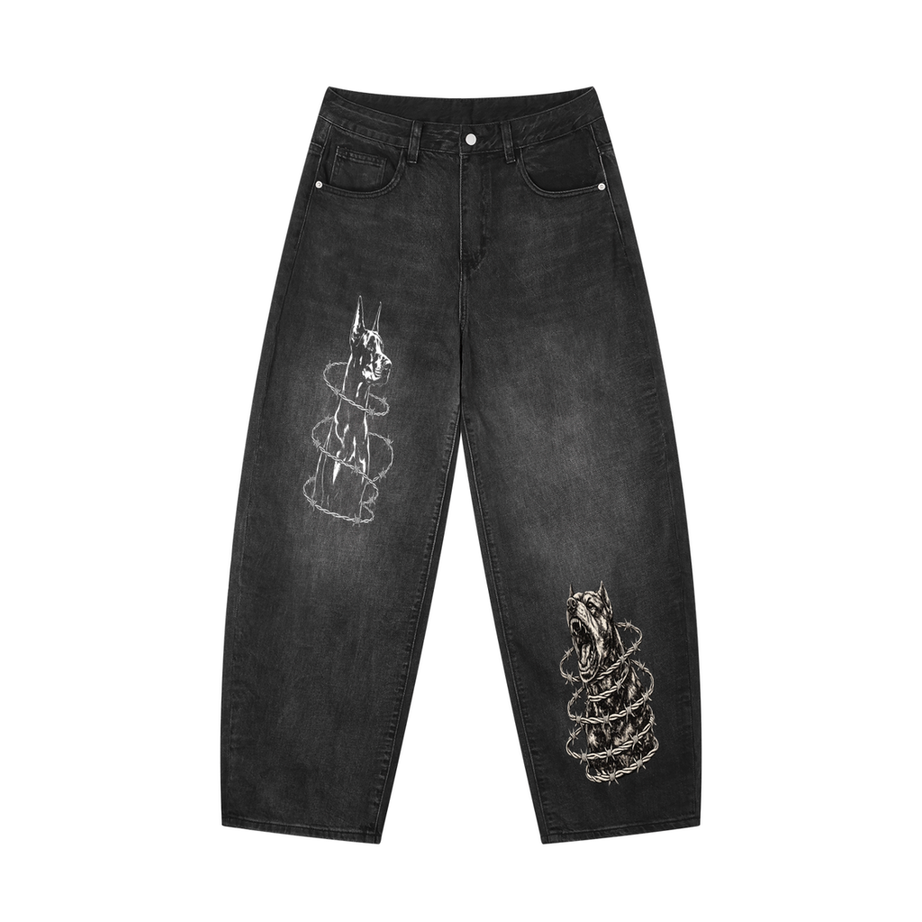 Men's Sunfade Vintage Wash Barrel Leg Jeans