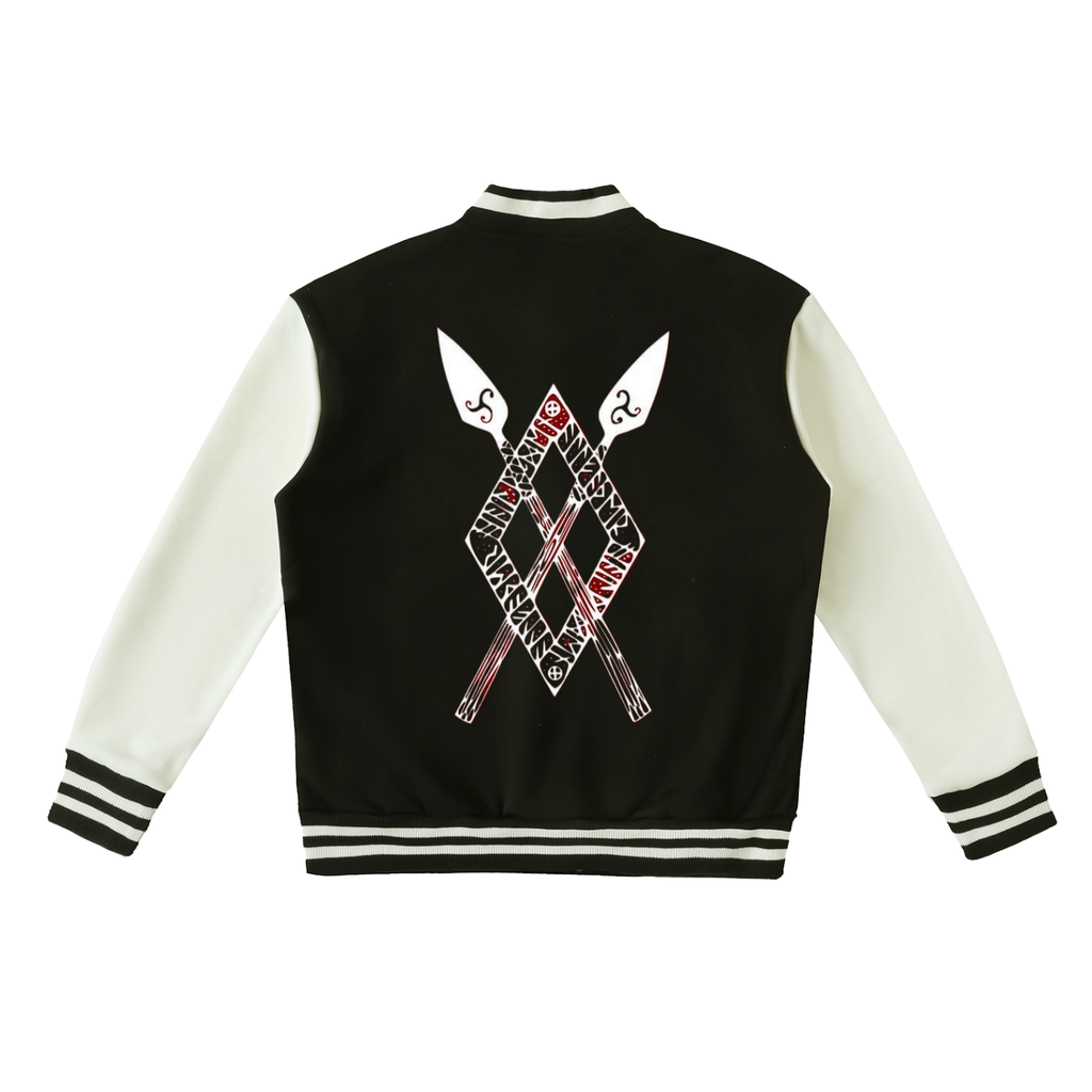 Two-Tone Fleeced Varsity Jacket